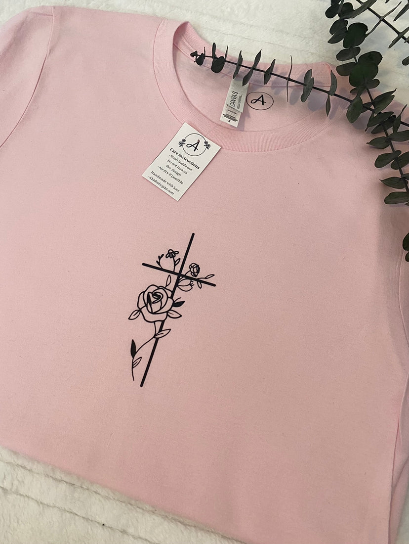 Floral Cross Pink Shirt