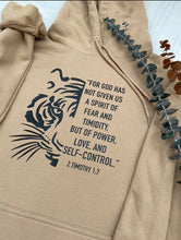 Load image into Gallery viewer, 2 Timothy 1:7 Tan Hoodie
