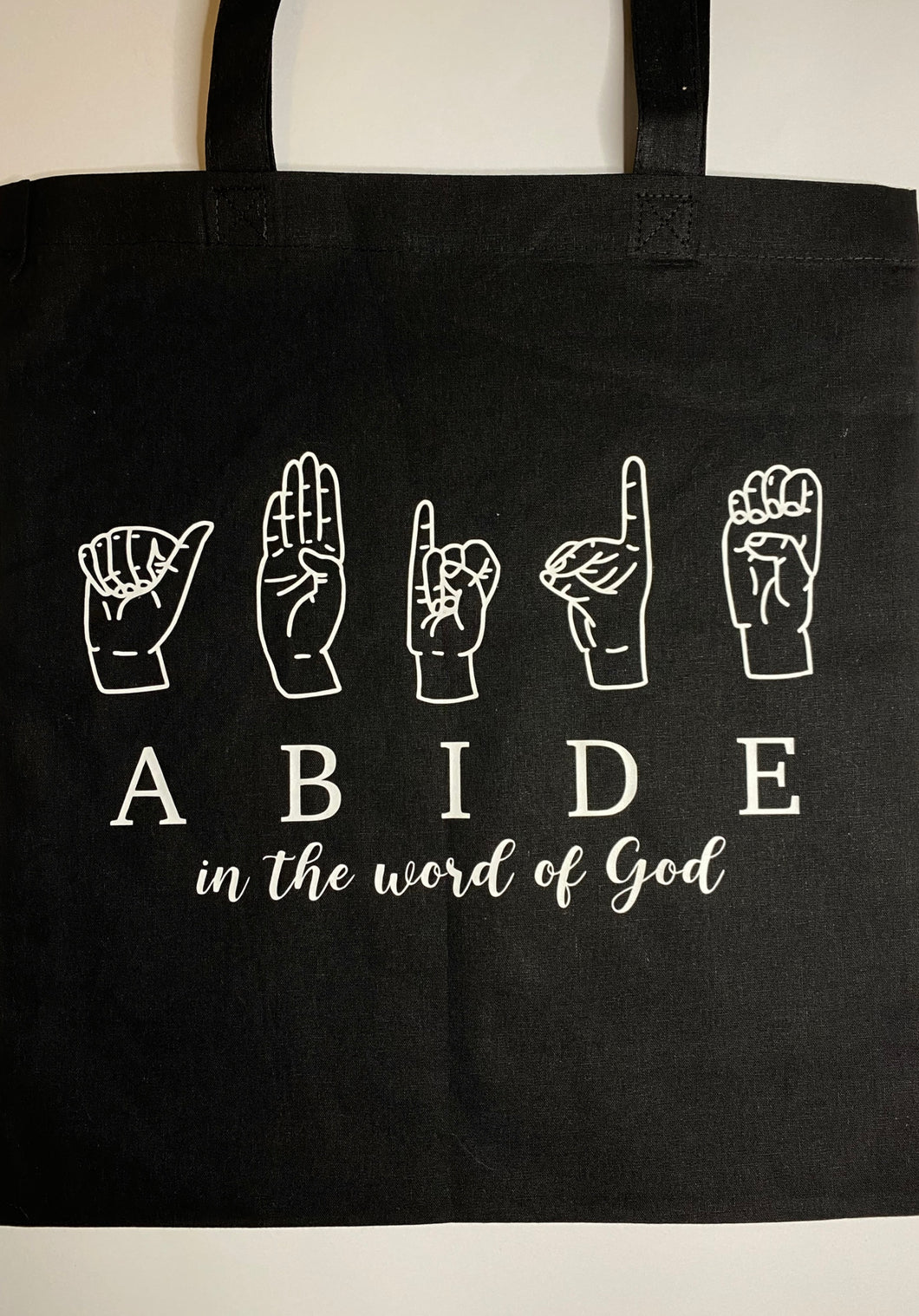 Abide Sign Language Tote Bag